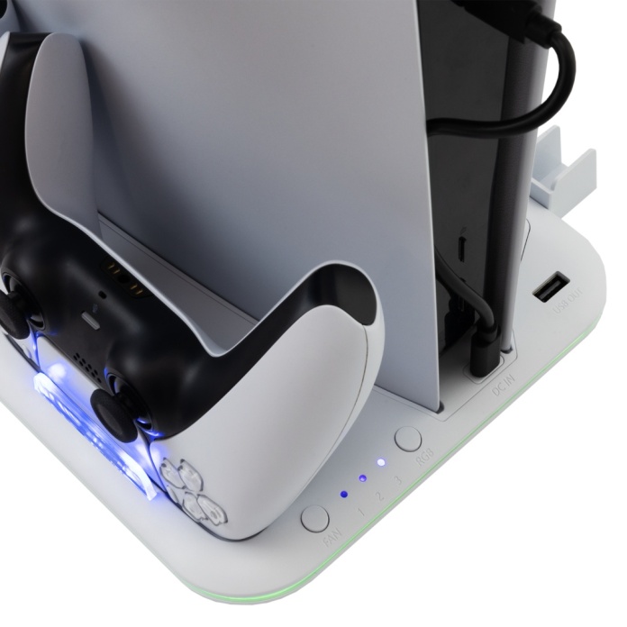 biało-szara podstawka White Shark KIMURA-2 do PS5 i PS5 Slim